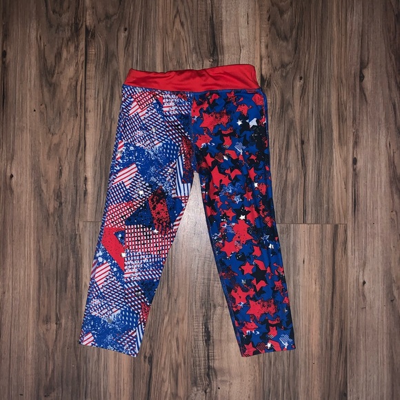 Red, white and blue Capri Leggings size 10/12 - Picture 2 of 3